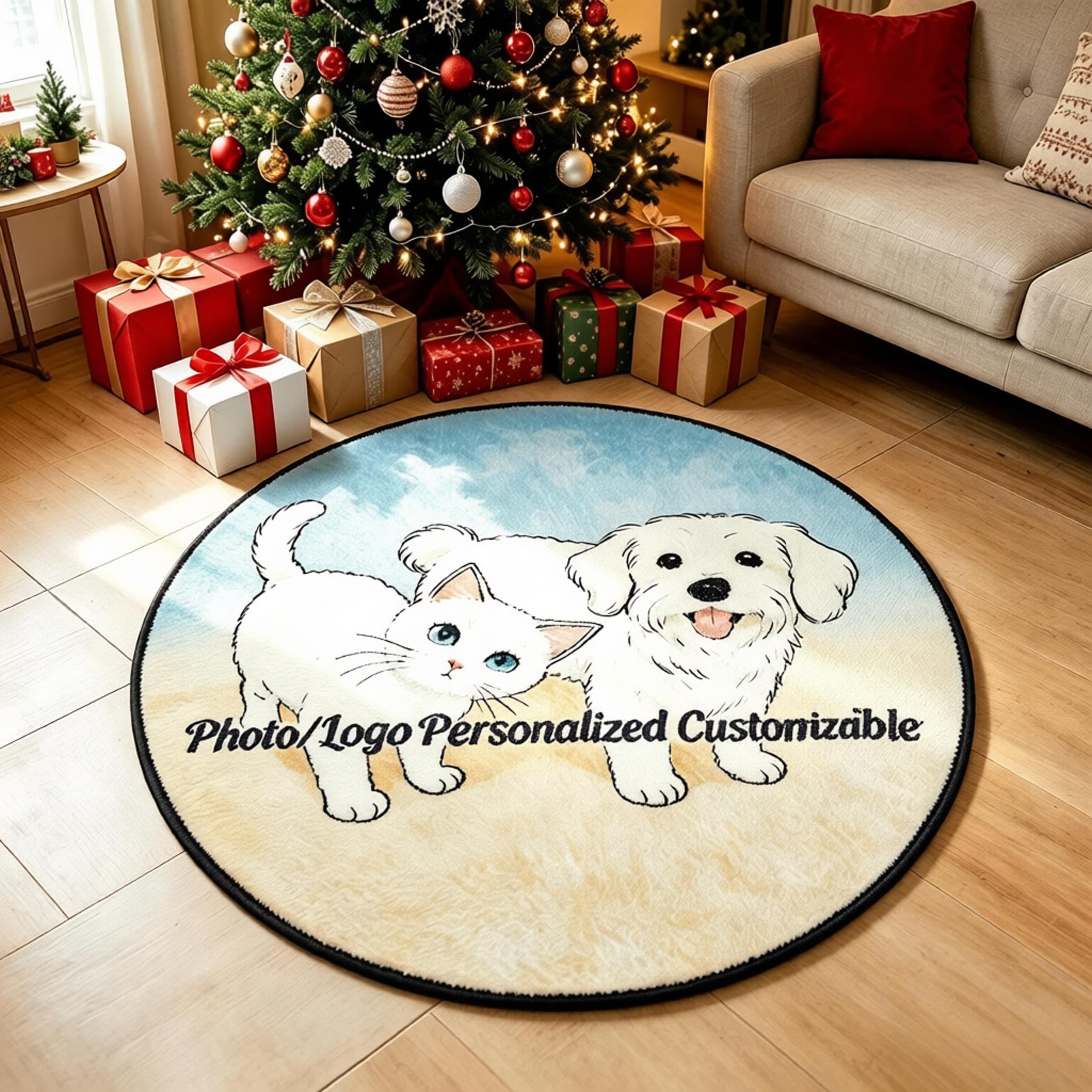 Calore Personalised Door Mat Custom Photo Text 100cm Round
