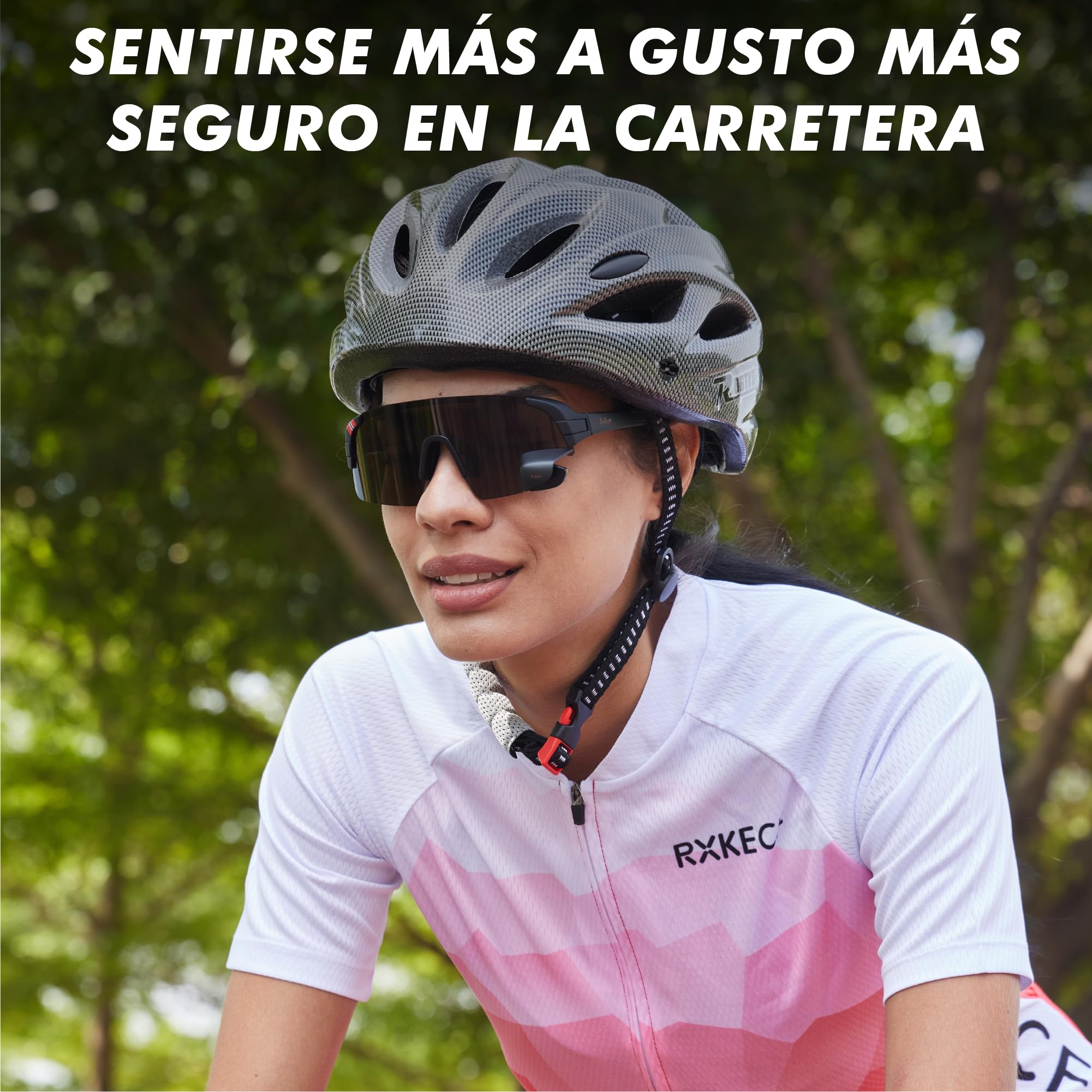 TriEye Gafas De Ciclismo Para Hombre Y Mujer Con Espejo Retrovisor Lentes Fotocromáticas UV400 Gafas Deportivas Antiviento Para Ciclismo De Carretera Y Bicicleta Protección Ocular Y Visión Segura
