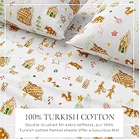 Vista 118 de Great Bay Home Christmas Flannel Sheet Set Full Size - 100% Turkish Cotton, Double-Brushed, Winter Bed Sheets - Ultra-Soft, Cozy, 4-Piece Holiday