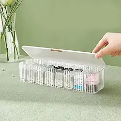 Organizador de lentes de contato diário premium – armazene, proteja e organize suas lentes de contato para todas as marcas (branco)