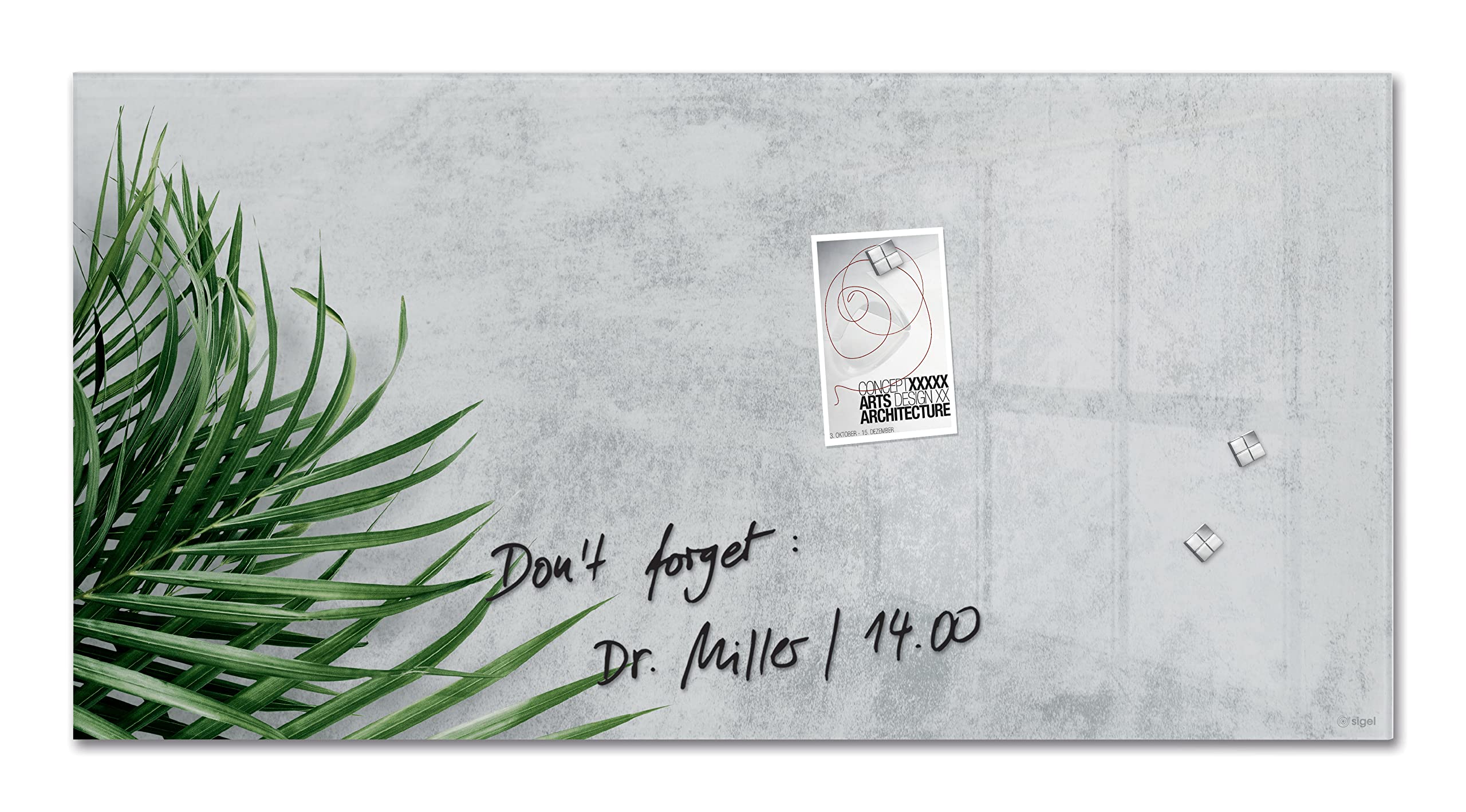 SIGEL Magnetic Glass Board Artverum - design Botanic - 91 x 46 cm -