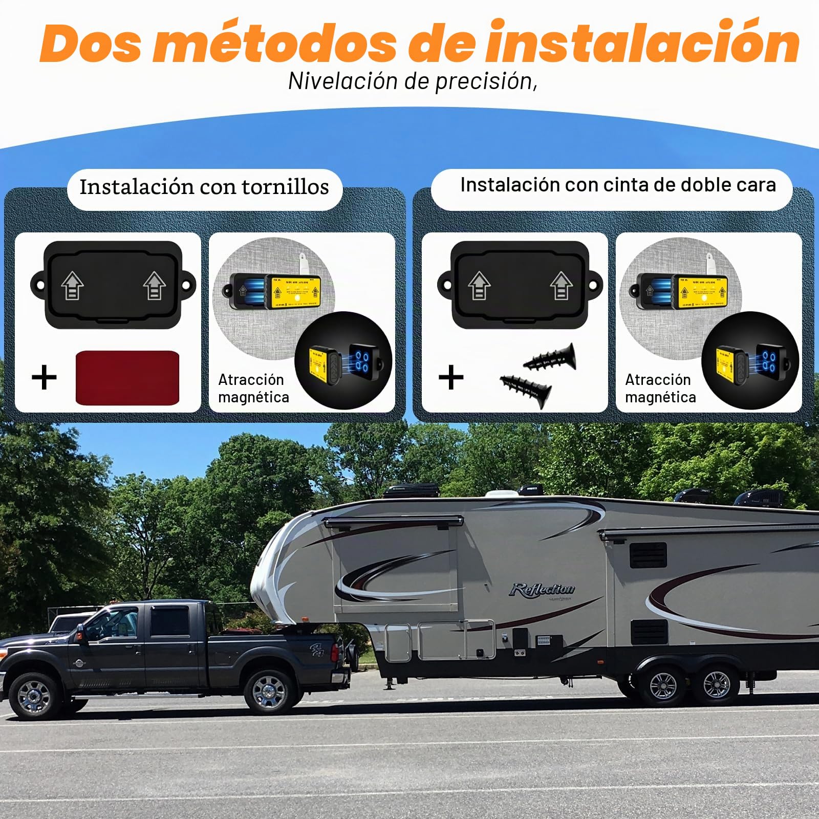 Sistema de nivelación de RV inalámbrico, nivelador Bluetooth para campistas, indicador de nivel automático, accesorios para caravanas, autocaravanas y remolques