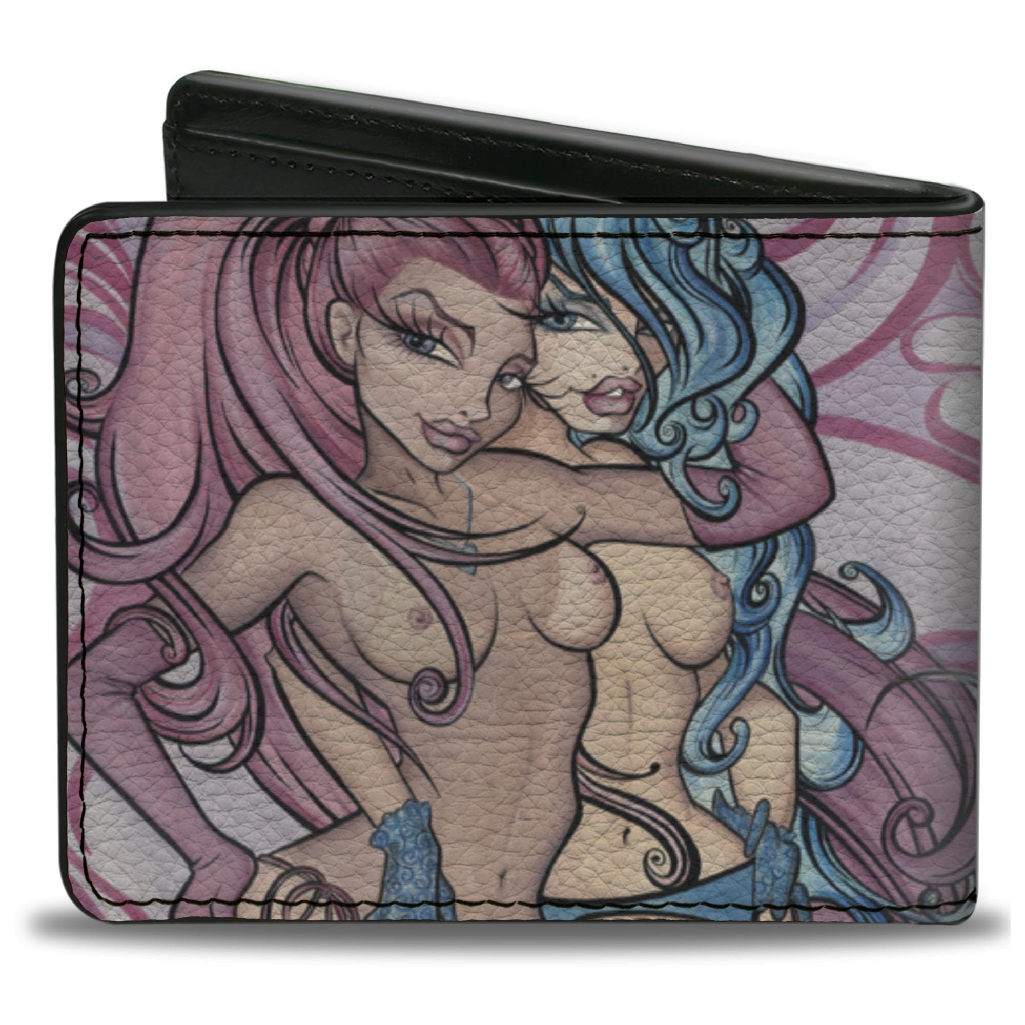 Buckle-Down Unisex-Adult's Sexy Ink Girls Wallet, Bifold, No Glove No Love, Vegan Leather, Multicolor, 4.0