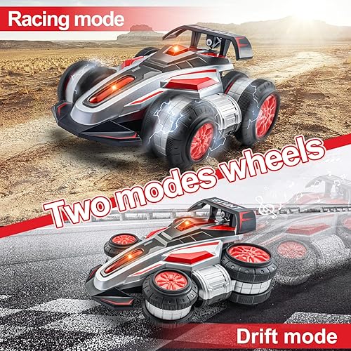 Miniatura 3 de Coches RC, 2.4 GHz Fast Stunt RC Car, 4WD 360 Rotación RC Camiones con luces y música, Camión de acrobacias todoterreno de alta velocidad, autos