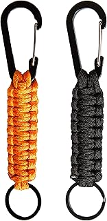 C and C Adventures Paracord Lanyard Keychain with Carabiner Hook and Key ring