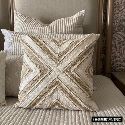Miniatura 7 de The HomeCentric Juego de 2 fundas de almohada de color crudo con nudos, fundas de almohada de 20 x 20 pulgadas (19.7 x 19.7 in), funda de almohada