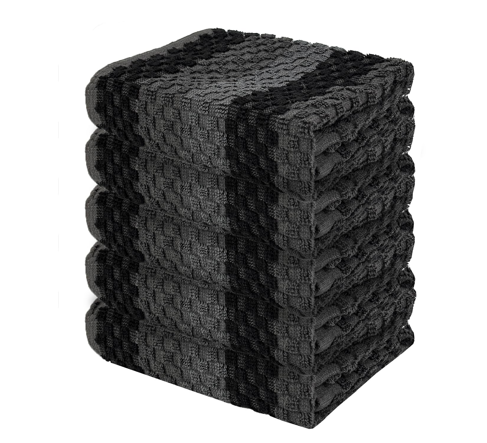 CIMZI Tea Towels for Kitchen, 90 GSM Thick, Unique Stripe Design, 100% Soft Terry Cotton, Durable & Highly Absorbent, Leaves no lint, Ideal for Everyday Cooking & Cleaning, Tea towels Pack of 5