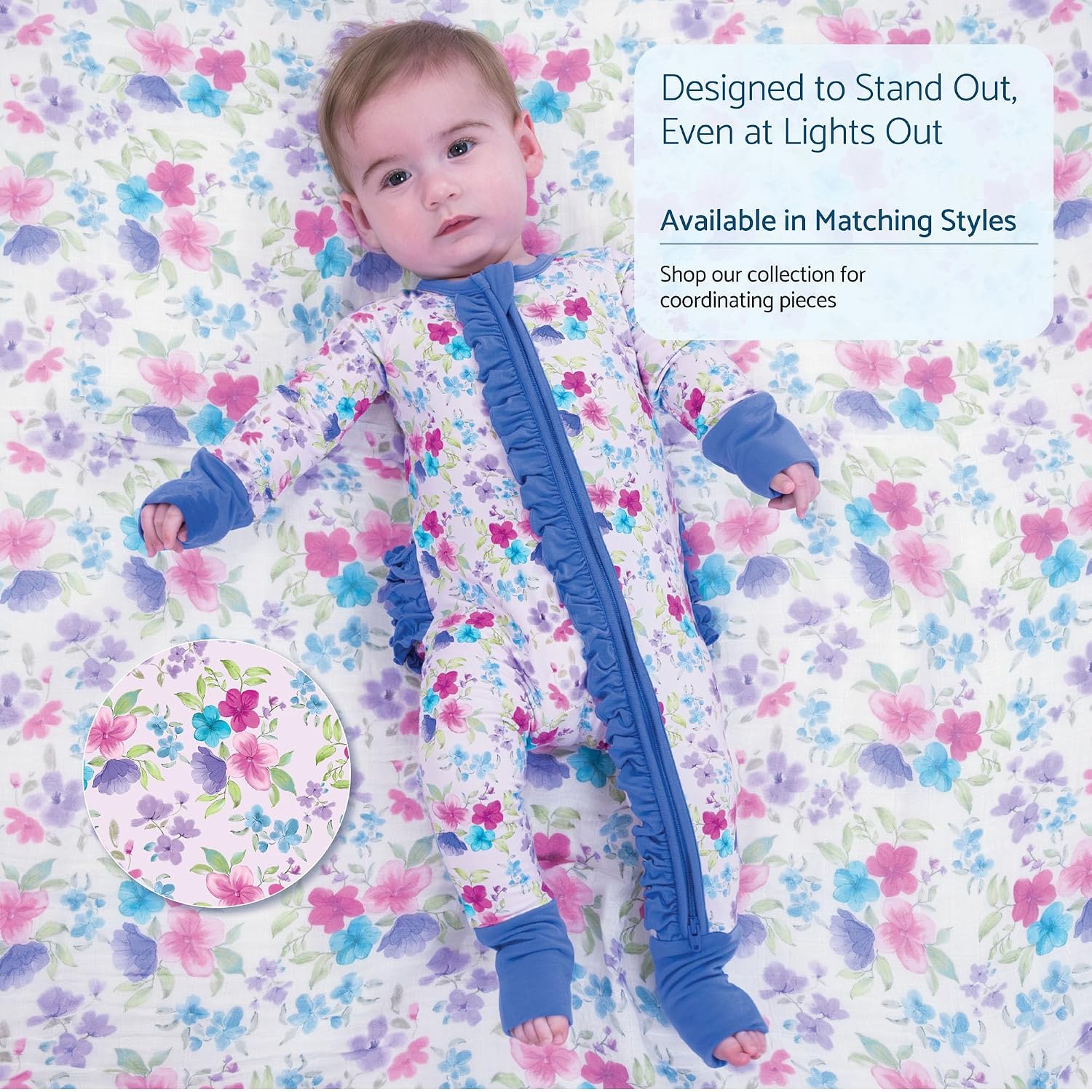 LollyBanks Baby Pajamas, Long Sleeve Baby Romper with 2-Way Zipper, 95% Viscose from Bamboo and 5% Spandex, Infant Sleepers