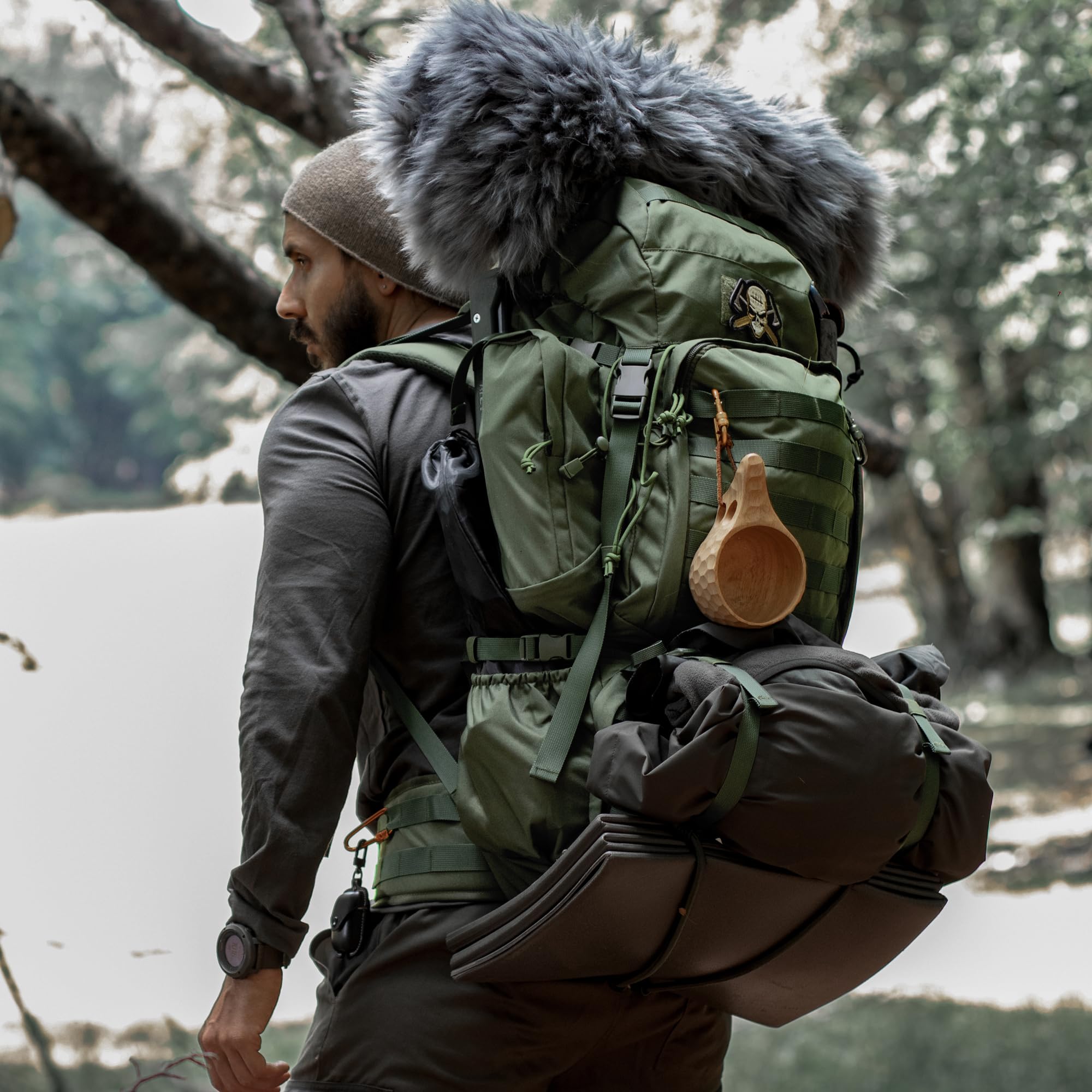 Mardingtop Mochila Táctica 60 Litros con Protector de Lluvia Trekking Expandible Aire Libre Senderismo Viaje Acampar