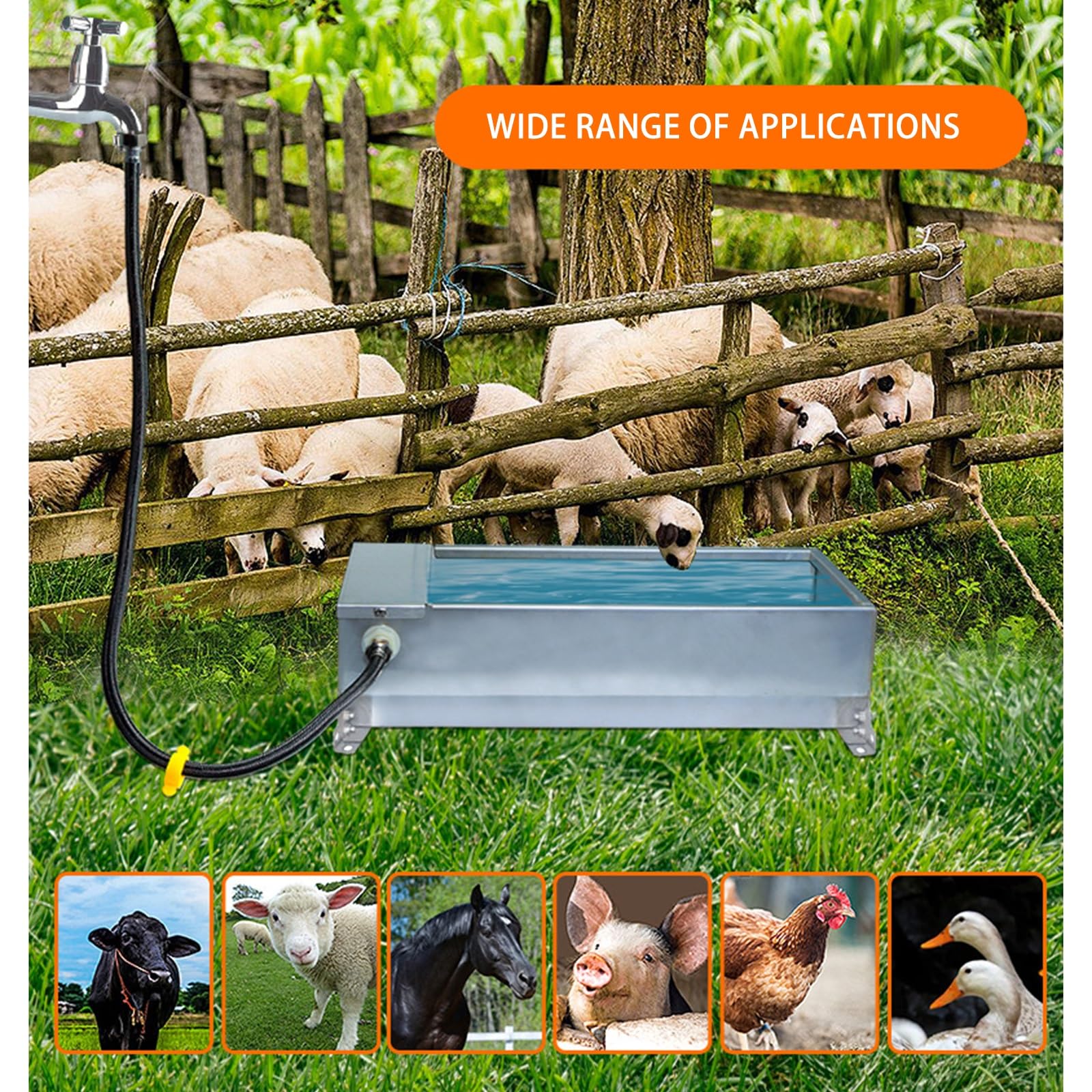 Bebedero automático para ganado con válvula flotante, cuenco autollenable para caballos, cabras, cerdos, vacas y ciervos