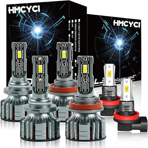 Bombillas LED para faros delanteros Toyota Highlander (2014-2019), 9005+H11 de haz altobajo + bombillas LED antiniebla H11H8, paquete de 6