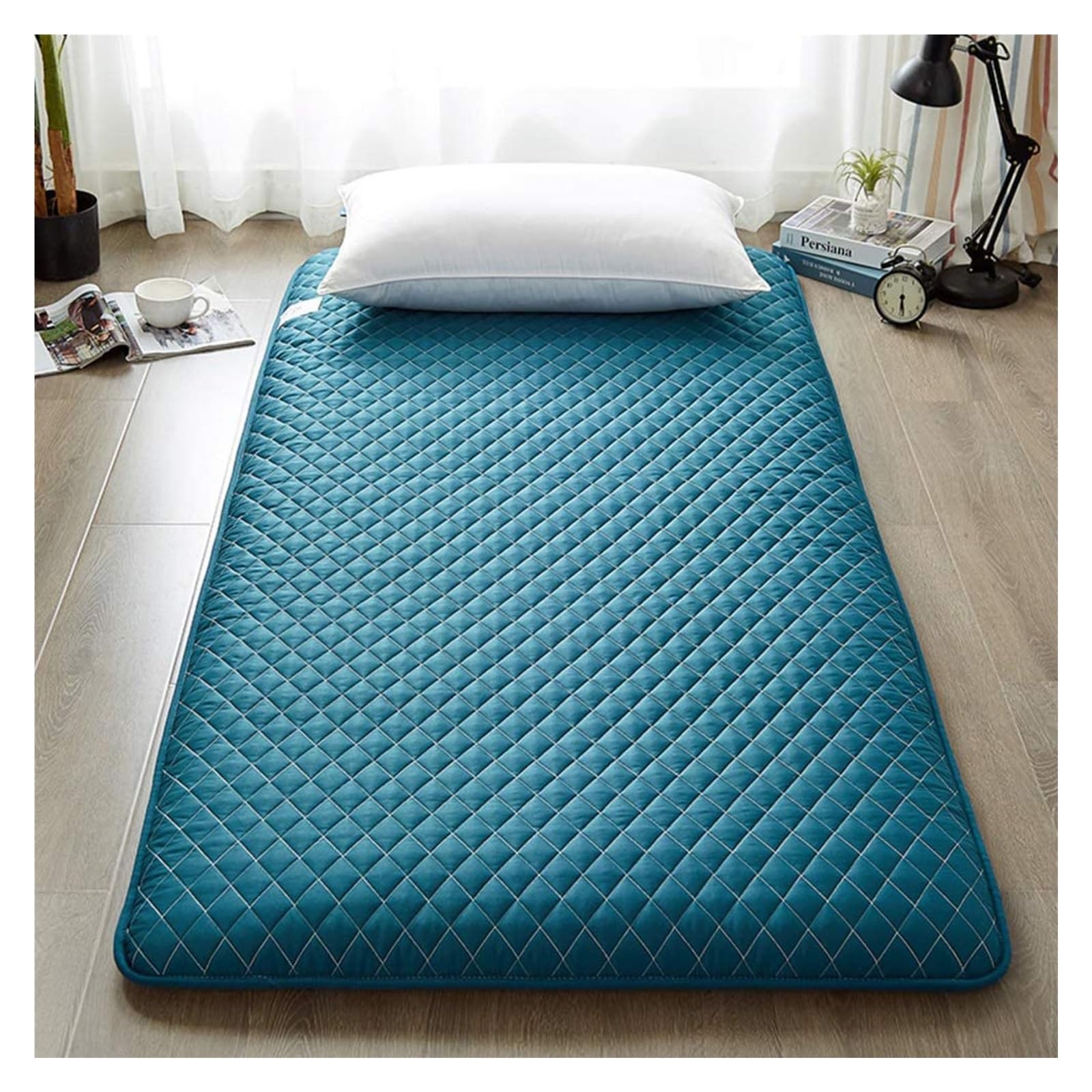 Materasso Futon Giapponese Trapuntato Pieghevole Futon Morbido Spesso Dormire Pad per Dormitorio degli Studenti Campeggio Tappetino Portatile (Color : A, Size : 150 x 200 cm (59 x 79 Inches))