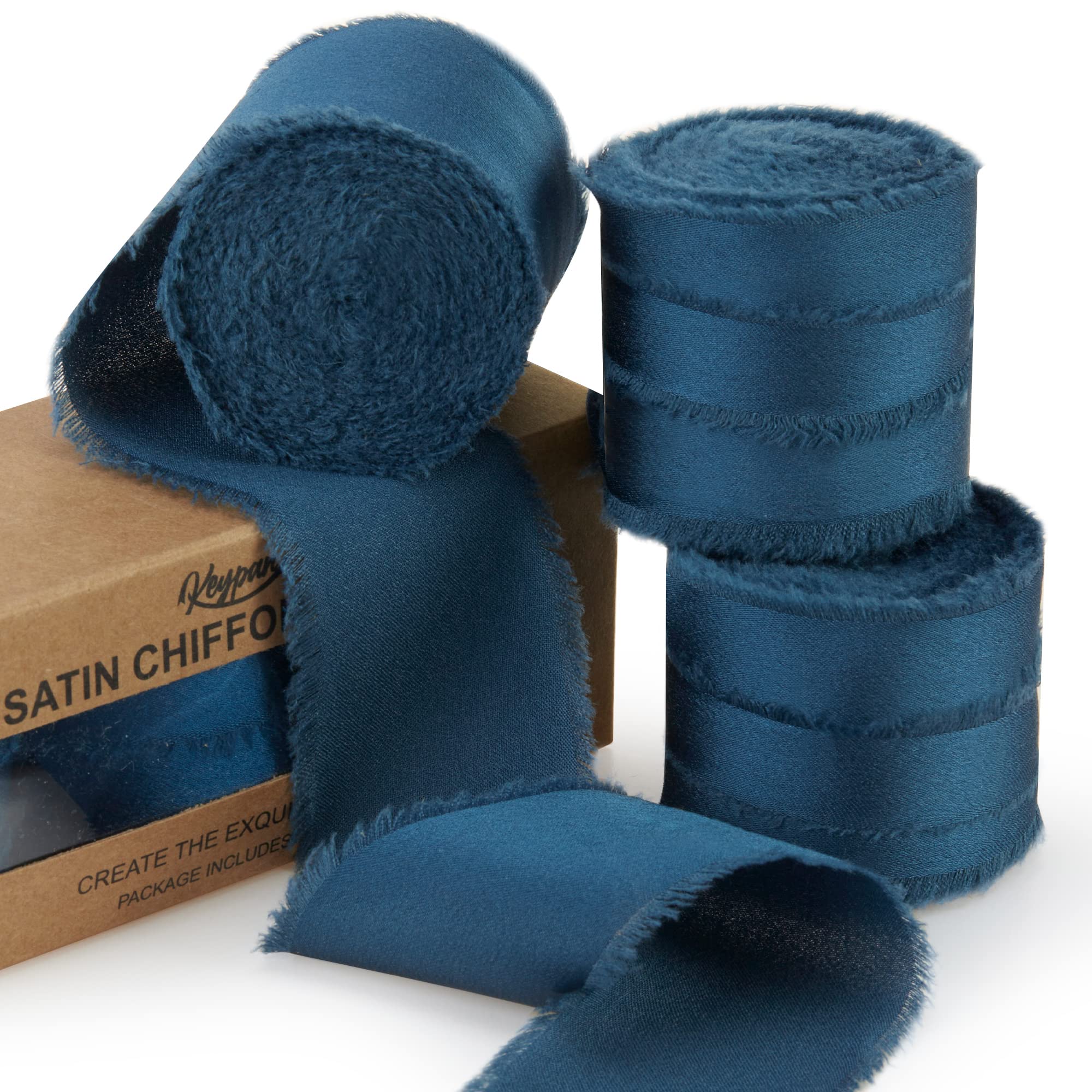 Qingmeng Ruban De Satin Bleu 66 M De Large - 20 Mm De Large - Ruban Cadeau De Mariage - Ruban Cadeau Bleu Pour Baptême, Anniversaire, Décoration D'emballage Cadeau