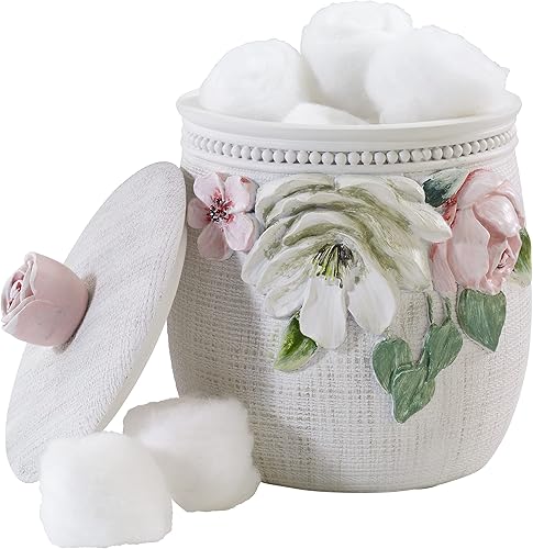 Miniatura 2 de Avanti Linens - Tarro cubierto, artículos esenciales para el baño de invitados, decoración floral para el hogar (colección Spring Garden)