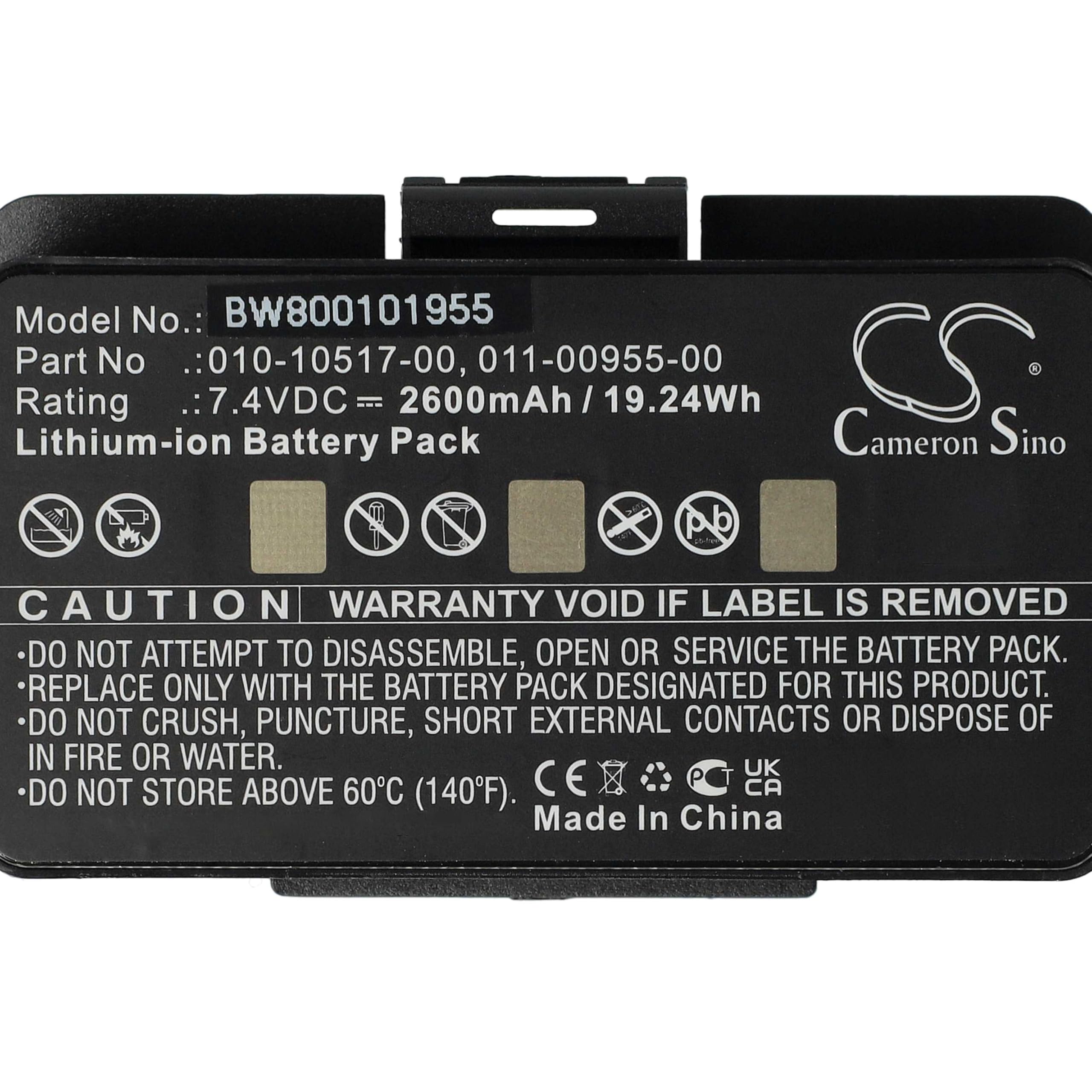 vhbw batteria compatibile con Garmin GPSMap 276c, 276, 378, 296, 478, 396, 376, 495, 376C, 278 navigatore GPS (2600mAh, 8,4V, Li-Ion)