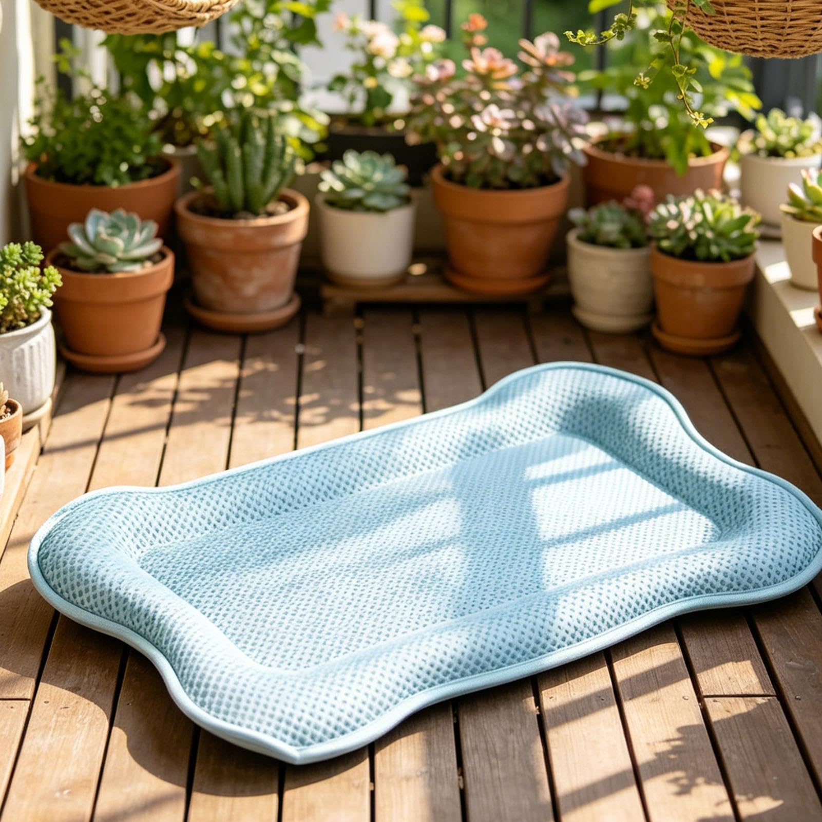 Tappetino Rinfrescante da Cani | Cuscinetto Portatile a Forma di Osso 42 x 58 cm | Cuccia Rinfrescante per Animali | Cuccioli e gattini caldo interno esterno balcone auto viaggio gabbia spiaggia