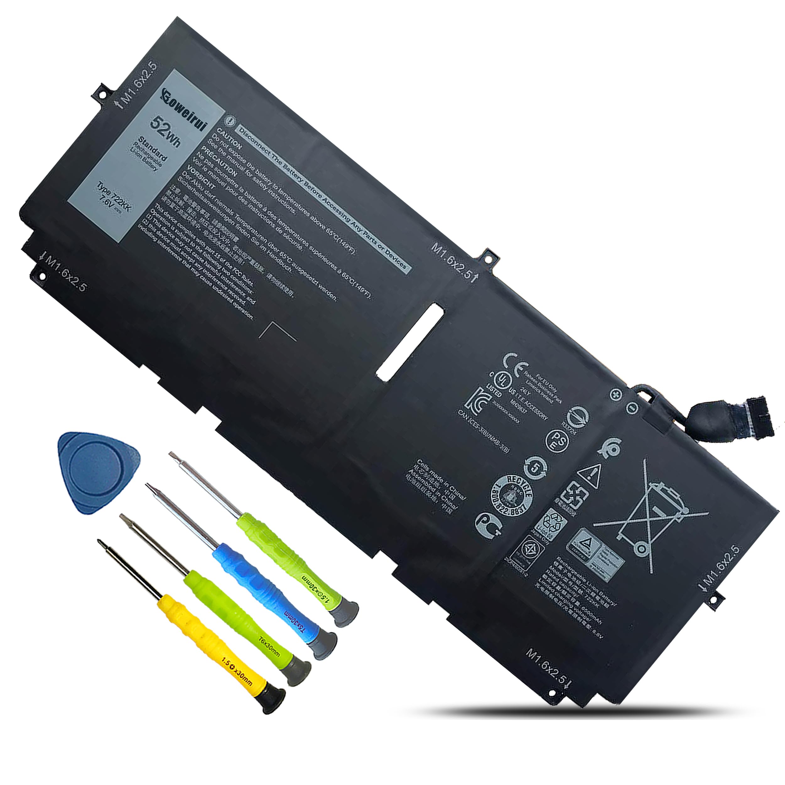 DELL 52Wh リチウムバッテリー 722KK Amazon.com: BOWEIRUI 52Wh 722KK Battery Replacement for Dell XPS