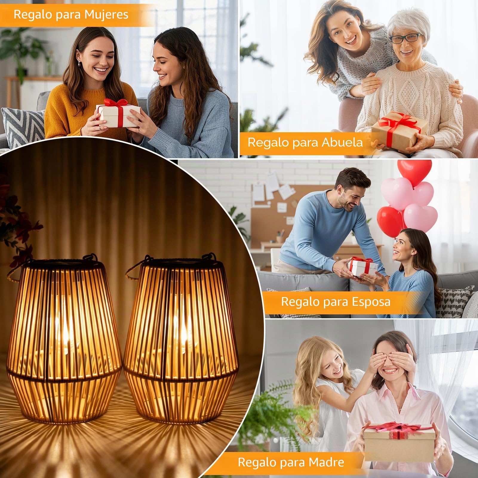 2 farolillos solares para terraza, jardín, patio, balcón, decoración, Navidad