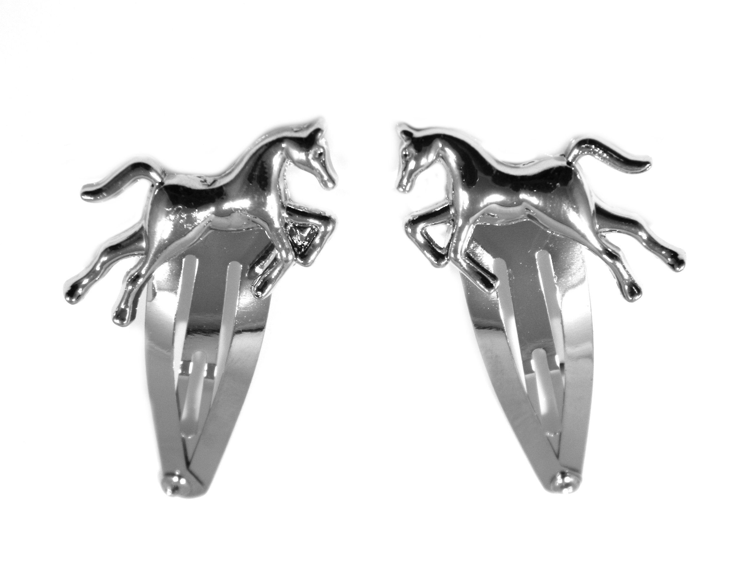 2 Silver Horse Hair Slides - Silver
