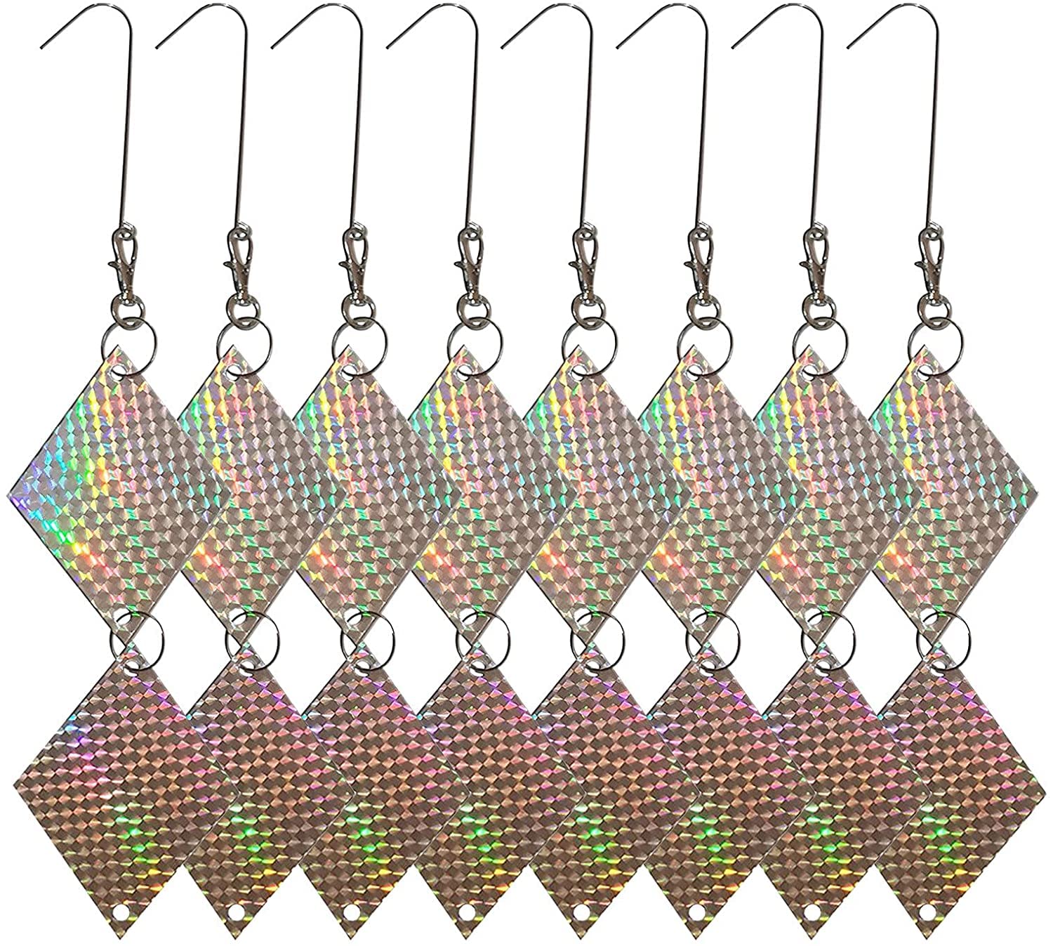 Garden Yard Bird Reflective Scare Hanging Bird Rods Patio Garden Sticky Poo Hanging Outdoors for Anti-Bird Places Bird Scare Control Devices 8PCS