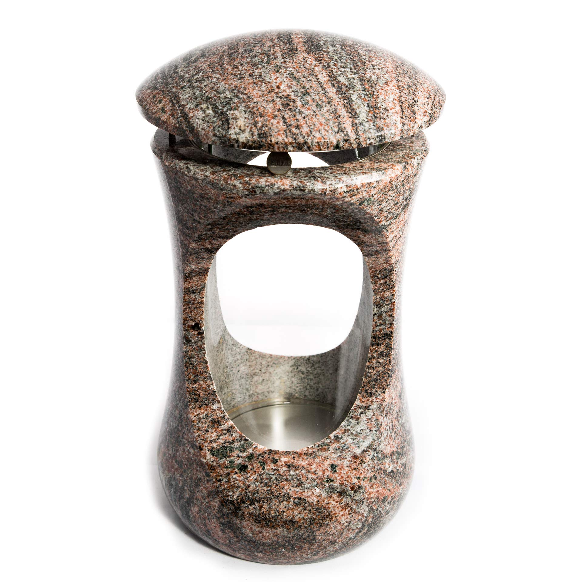 Afterglow Paradiso Deluxe Massive Grave Lamp Made of Real Granite Granite Height 26 cm / Diameter 15 cm Grave Light Grave Light Grave Lamp Granite Lantern Bronze with Base Grave Decoration