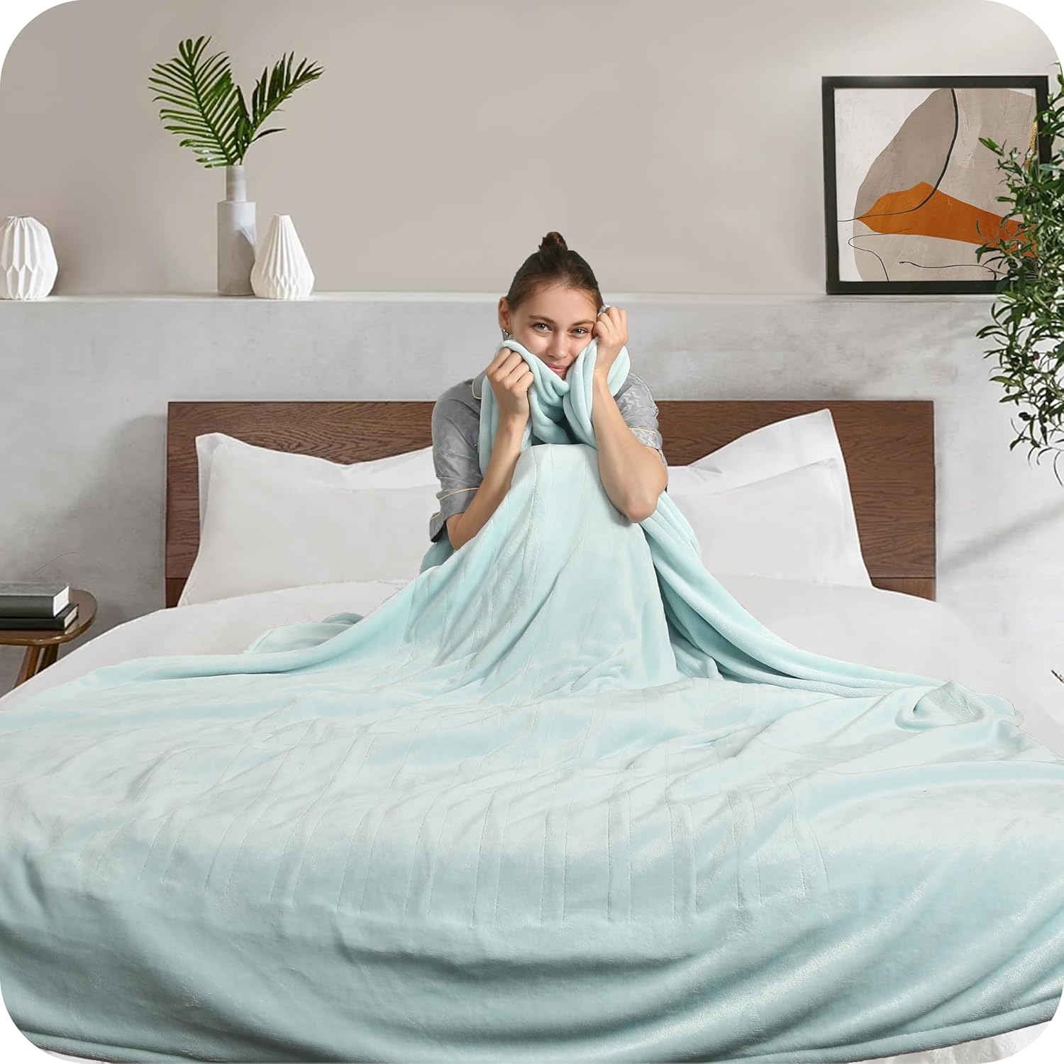 Heated Blanket 72'' x 84'' Full Size, Fast Heating Soft