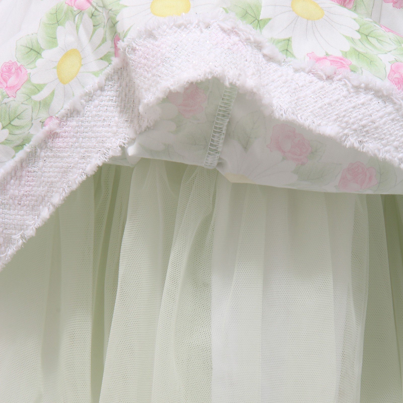 8627R vestito bimba MONNALISA BEBE' BOUQUET bianco multicolor abito dress kid