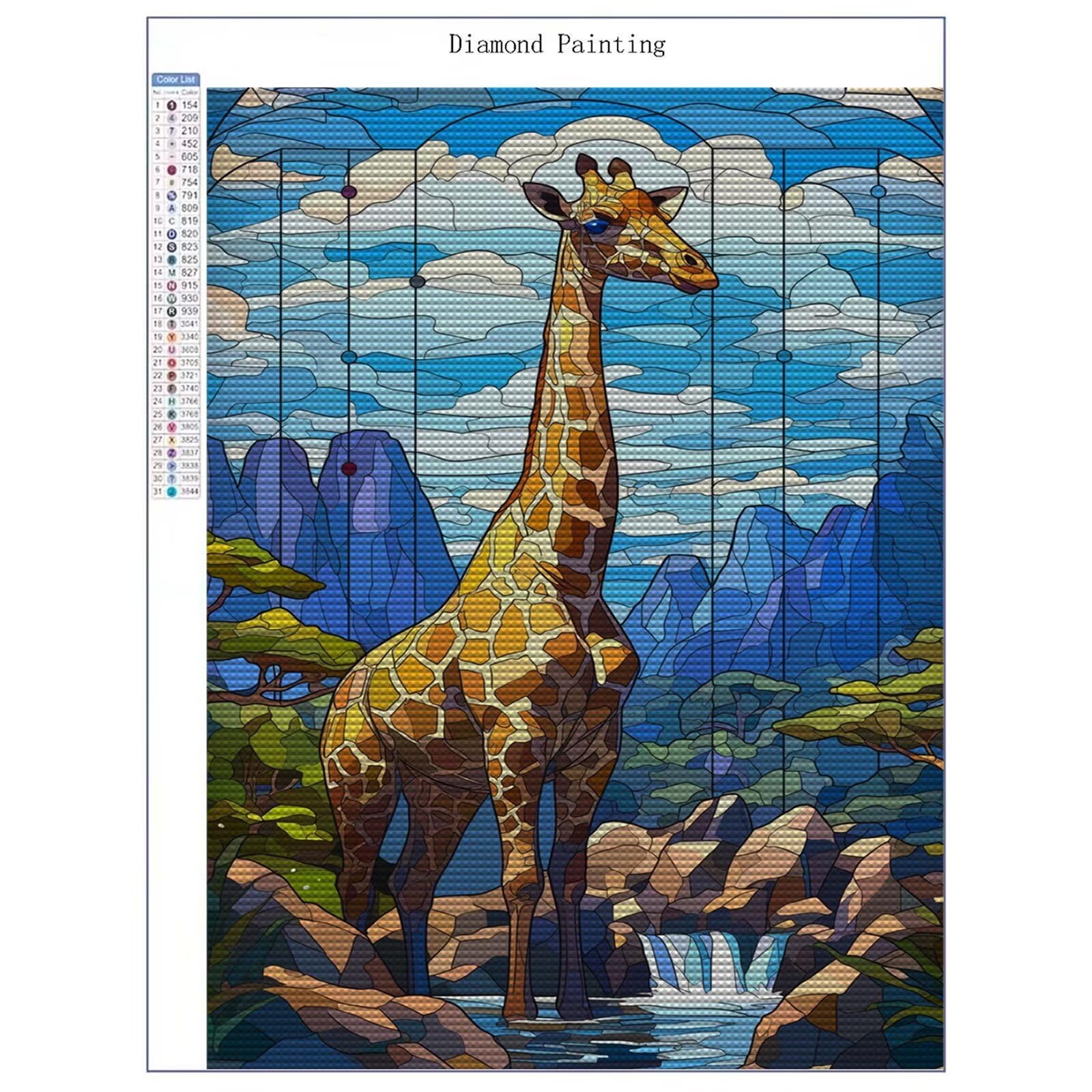 Diamentowe malowanie zwierzętami diamentowe malowanie dzieci 60x90 cm 2025 Żyrafa diamentowe malowanie DIY 5D Diamentowe rysunki ścieg krzyżykowy DIY Dorosły, obraz diamentowy dekoracja prezenty dla