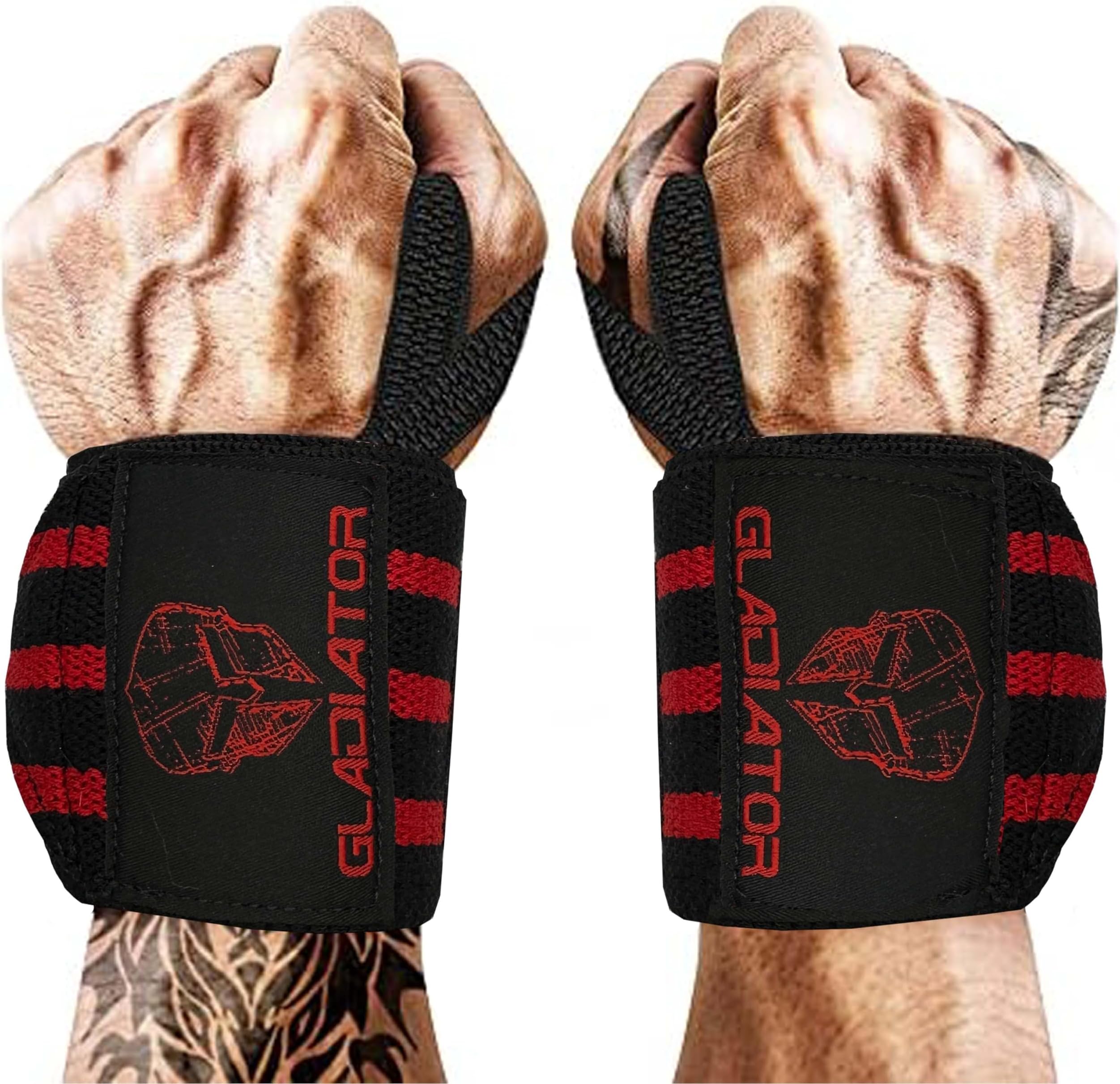 Gladiator | Wrist Wraps for Weightlifting | 18 Inch Weight Lifting Wrist Straps for Men & Women