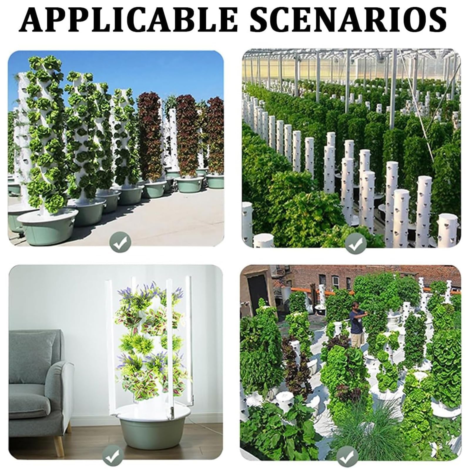 Torre Cultivo HidropóNico, Cultivo HidropóNico para JardíN, Macetero Vertical para Interior, Kit JardíN Inteligente con Bomba HidratacióN para Fresas, Tomates, Lechuga Y Hierbas,7 Layers