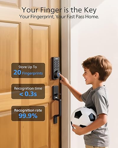 Miniatura 4 de Philips Cerradura de puerta inteligente Wi-Fi con juego de asa, cerradura de puerta de entrada sin llave para juego de puerta delantera, cerradura