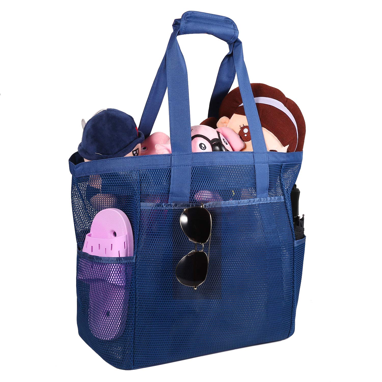 ROSA&ROSEROSA&ROSE Bolsa de Playa Grande con Cremallera Mujer Bolsos Totes Lavable y Transpirable Shopper Bolsa de Hombro para la Bañarse, Natacición, Camping