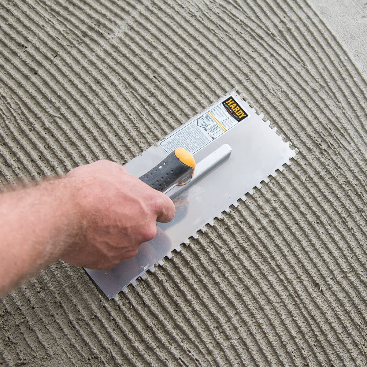 Hardy Working Tools: llana dentada de 12 cm x 28 cm. Alisadora de acero inoxidable con dientes de 12 mm de ancho, herramienta ideal para colocar baldosas medianas y acabados de construcción.