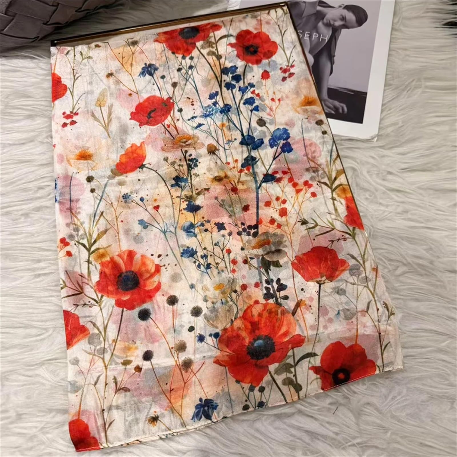 Bufanda de verano Bufanda de seda chal Otoño Invierno diseño Floral mujeres bufandas largas Hijabs verano señoras playa Wrap Foulard