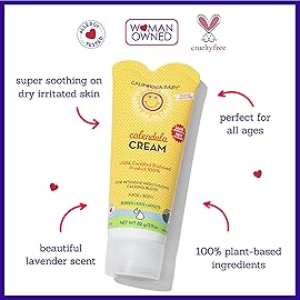 California Baby Calendula Cream | 100% Plant-Based Moisturizer | Lavender Baby Lotion | Face Moisturizer For Dry Skin | Hypoallergenic | 2.9 oz / 82g