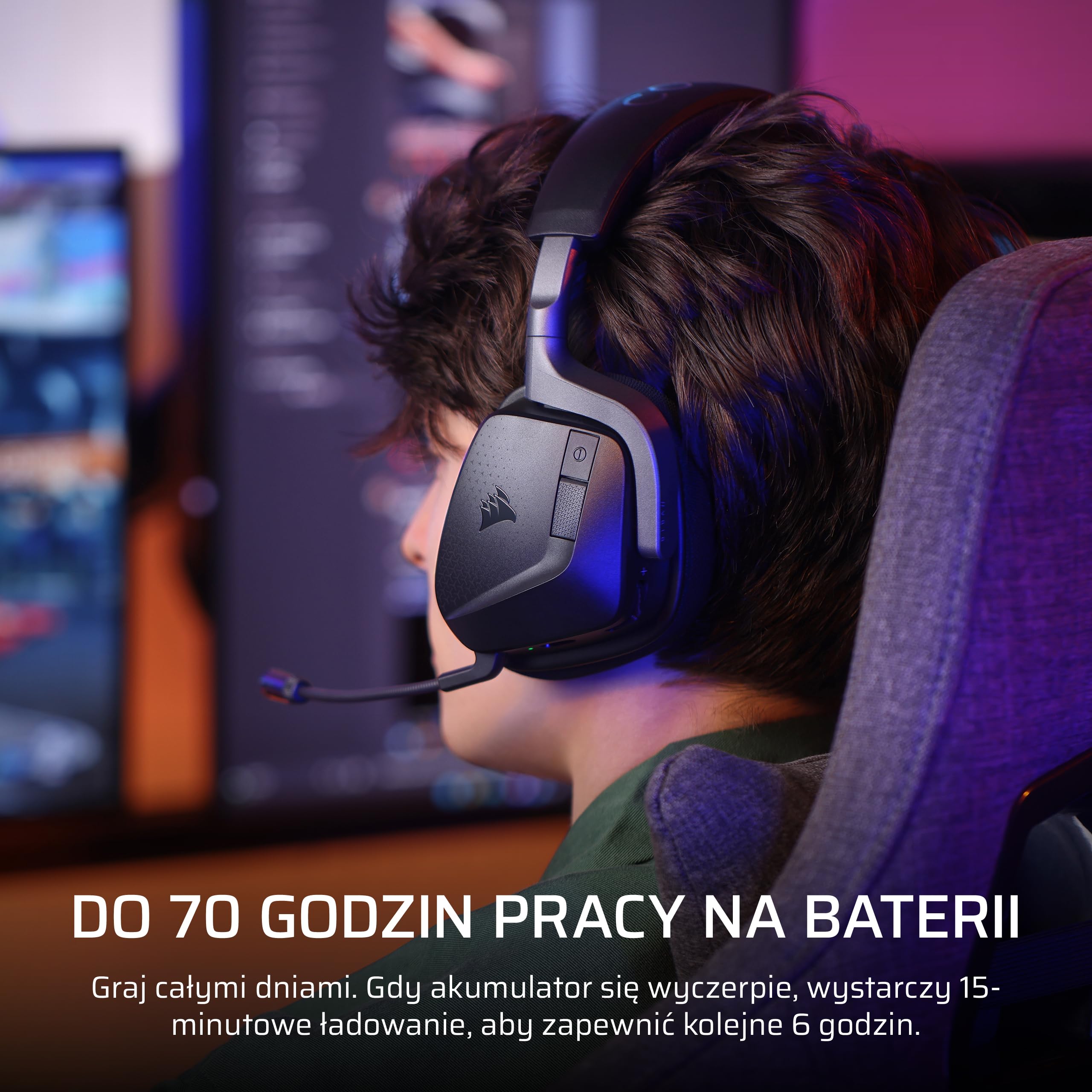 CORSAIR VOID v2 MAX Wireless zestaw słuchawkowy Bluetooth do konsoli Xbox – 2,4 GHz Bezprzewodowy, Dolby Atmos, 70 godzin pracy baterii, szybkie ładowanie, krystalicznie czysty mikrofon, sterowanie na