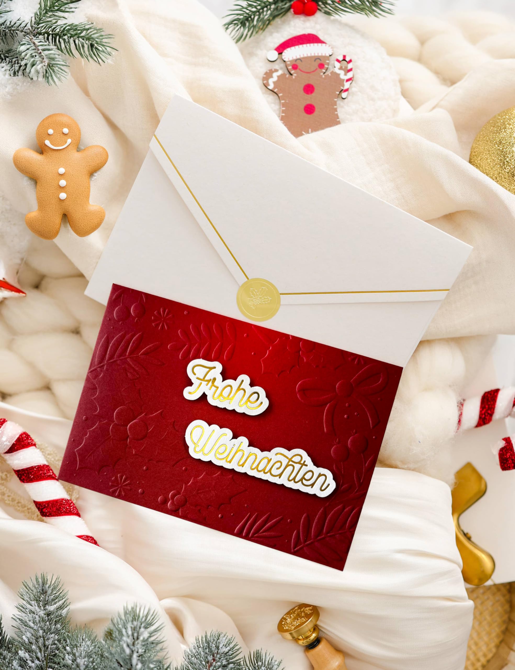 Joli Coon 3D Weihnachtskarten, mit Umschlag, mit Umschlag und Goldsticker