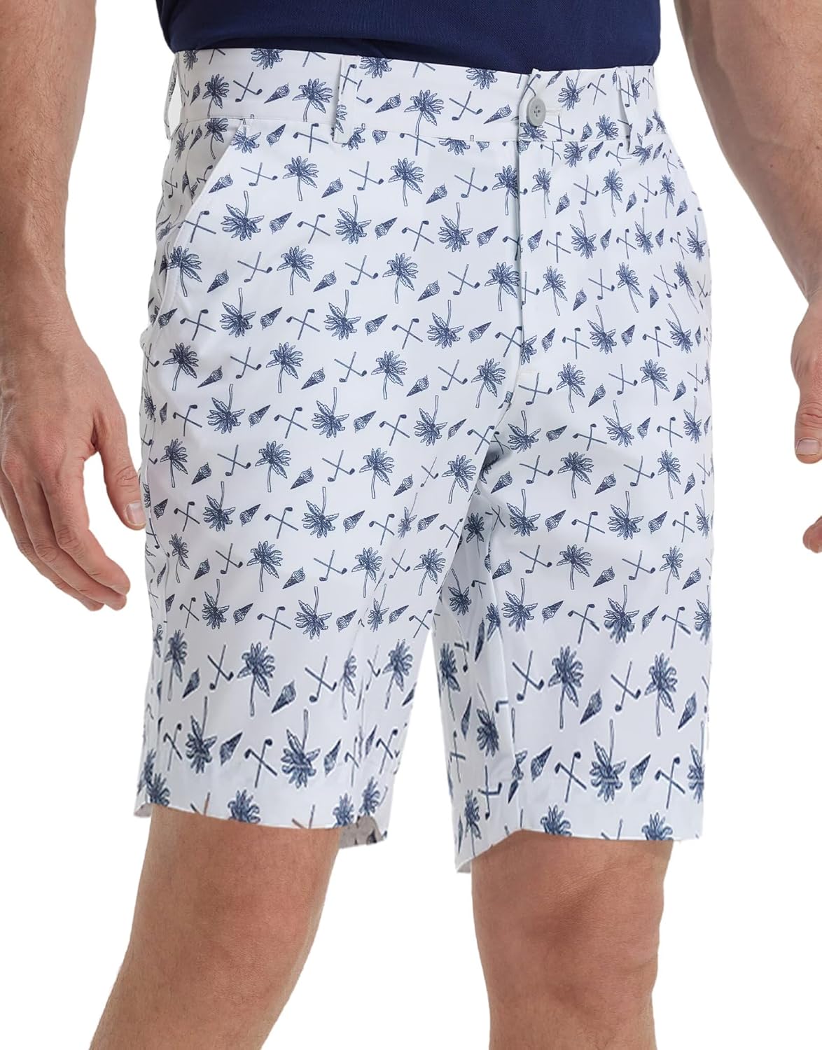 M MAELREG Golf Shorts Men Print Quick Dry 9" Stretch Lightweight Water-Resistant Flex Flat Front Fashion Mens Shorts Casual