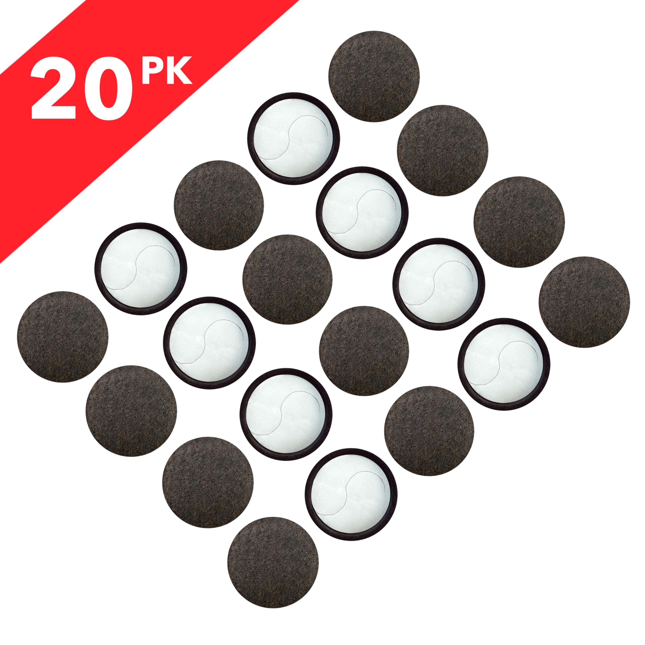 Super Sliders 1 Round Formed Secure Reusable Felt Furniture Sliders for Hard Surfaces Noise-Reducing Adhesive Furniture Moving Pads — view 6