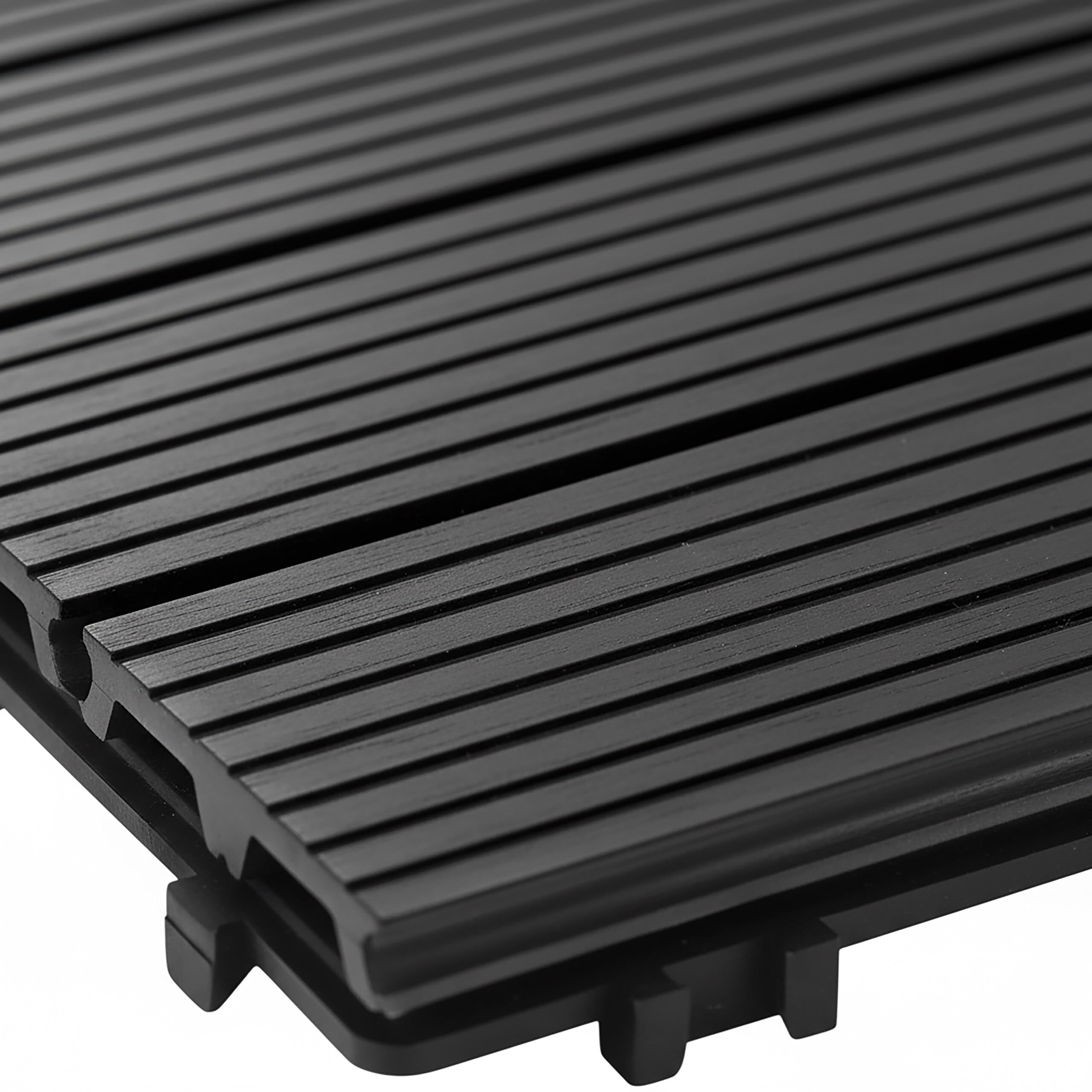 Relaxdays Dalles WPC 6 pcs 60x30 cm, clipsable, résistantes aux intempéries, 1,1 m², Effet Bois, Anthracite