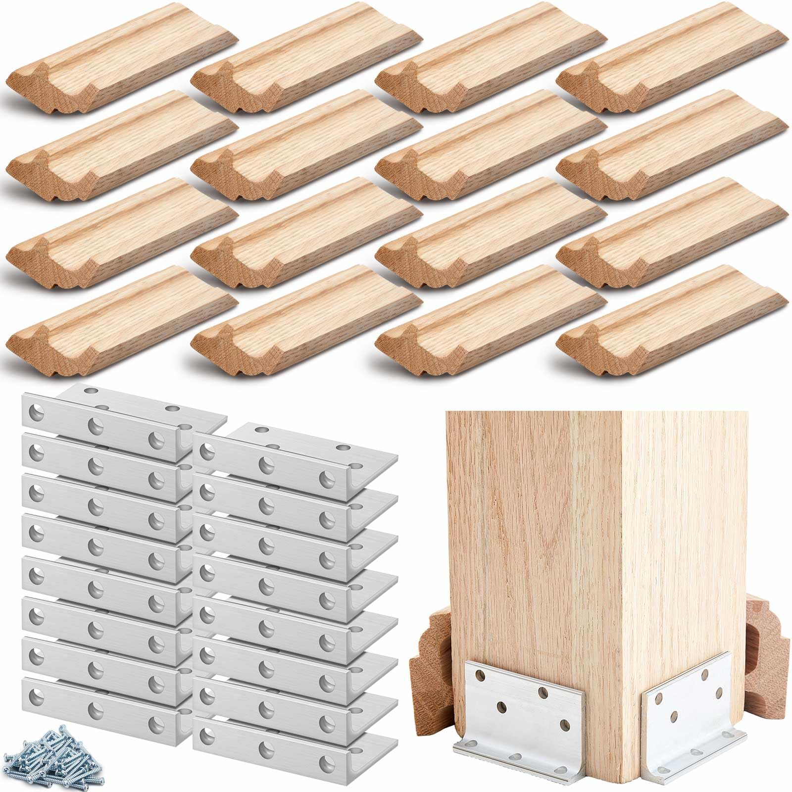 Blulu 4 Set 3" Newel Post Mounting Kit Deck Stair Floor Installation kit