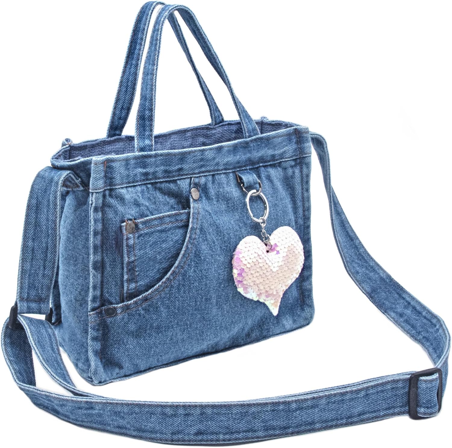 Crossbody Denim Purse Fashion Small Hobo Bag Stylish Handbag Tote Bag for Women