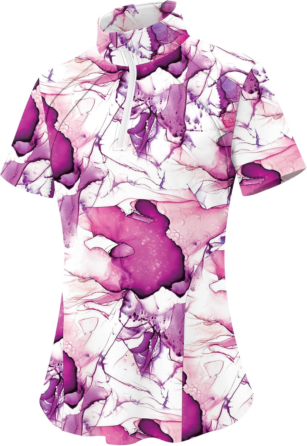 LOMON Womens Golf Polo Shirts Summer Short Sleeve 1/4 Zip Tops Moisture Wicking Casual Tennis Activewear with Pockets - Image 4