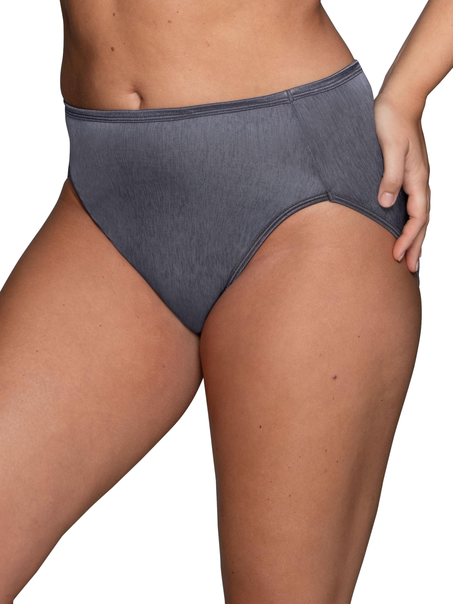 Vanity Fair Women's Illumination Hi Cut Panty 13108 Briefs, Steele Violet, Medium