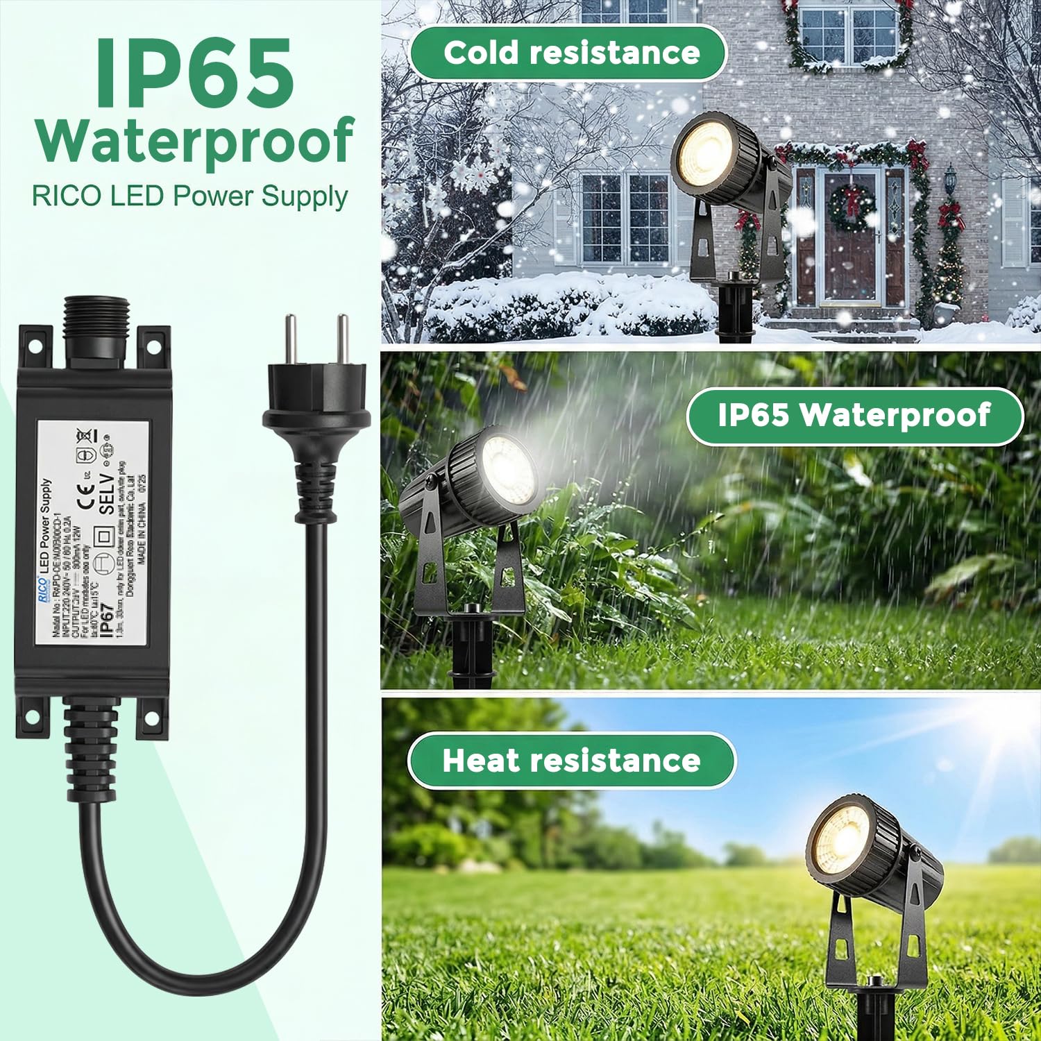 8 lampy ogrodowe LED RGBW, 24V, 24 W ogrodowy, timerem, wtyczką do ziemi i pilotem, stopień ochrony IP65, przeznaczone do trawników, ogrodów i innych przestrzeni zewnętrznych
