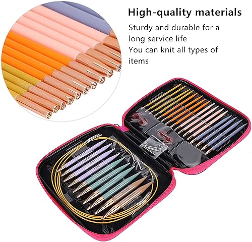 Miniatura 3 de Yitengteng Agujas de tejer circulares de 0.108 in-0.394 in con, 13 pares de agujas de tejer intercambiables