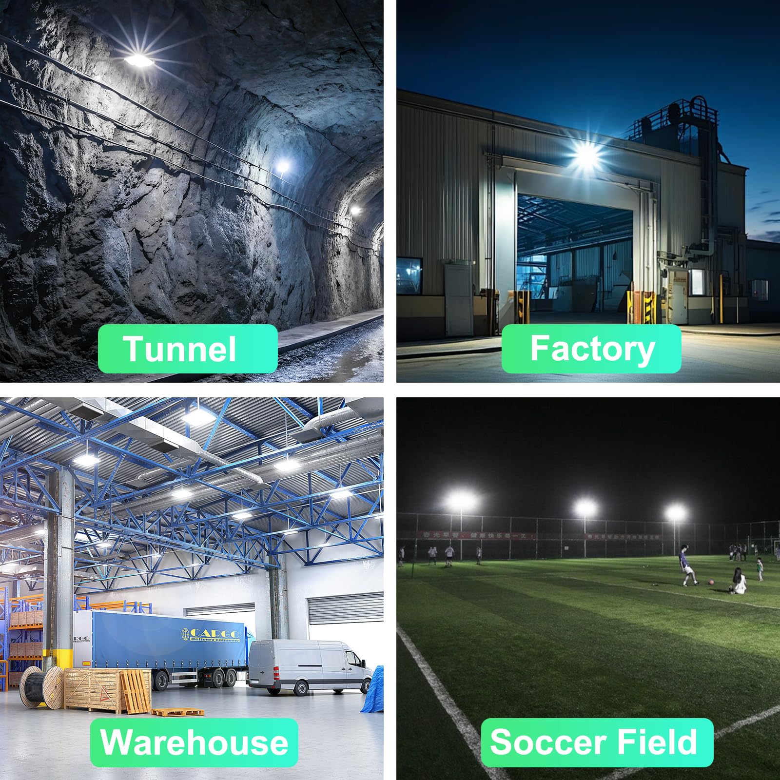 LED Strahler Außen 400W, 46000LM Led Flutlichter 7000K Kaltweiß Scheinwerfer Außenstrahler IP67 Wasserfest LED Fluter außen für Garage Farm Fabrik Lager Stadion