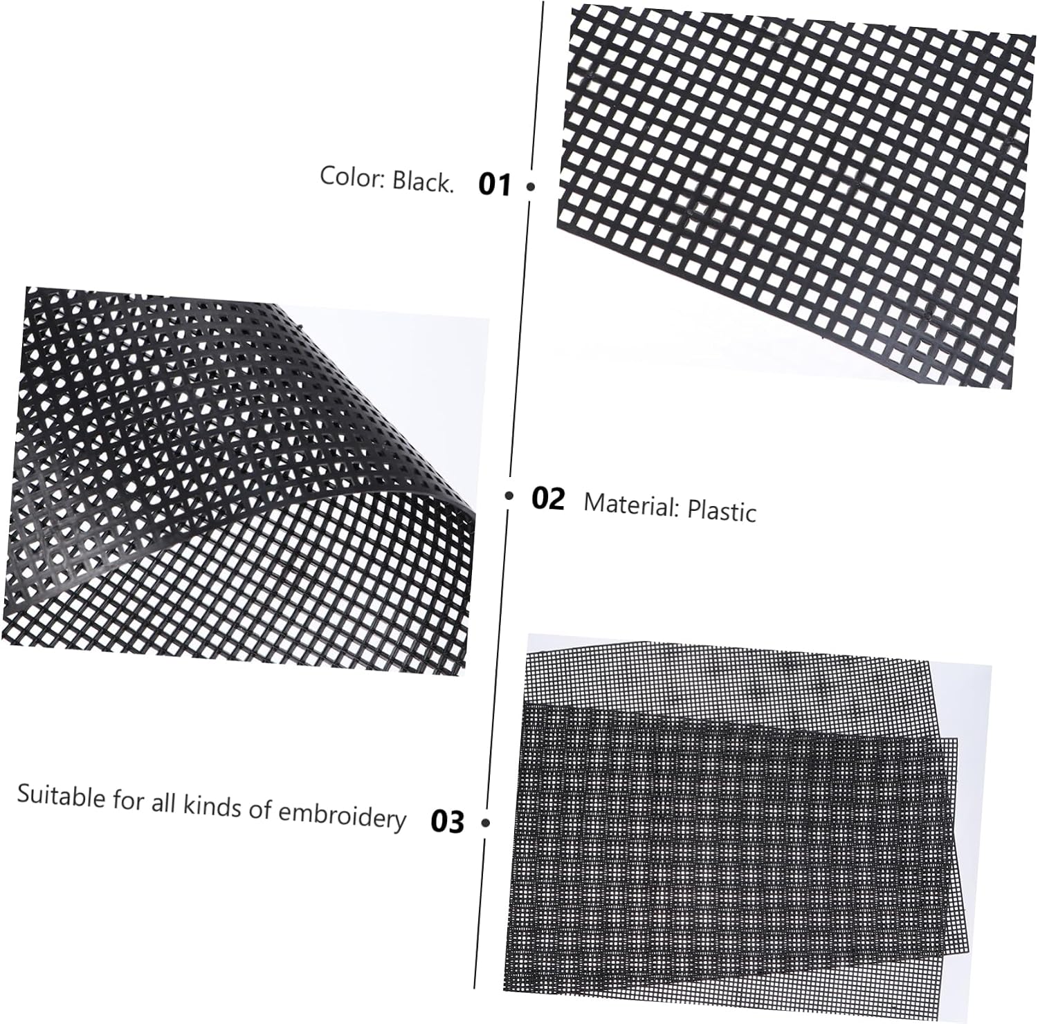 SEWOART 5pcs Plastic Embroidery Mesh for DIY Crafts Crochet Projects Cross-Stitch and Weaving Durable Rectangular Crafting Material