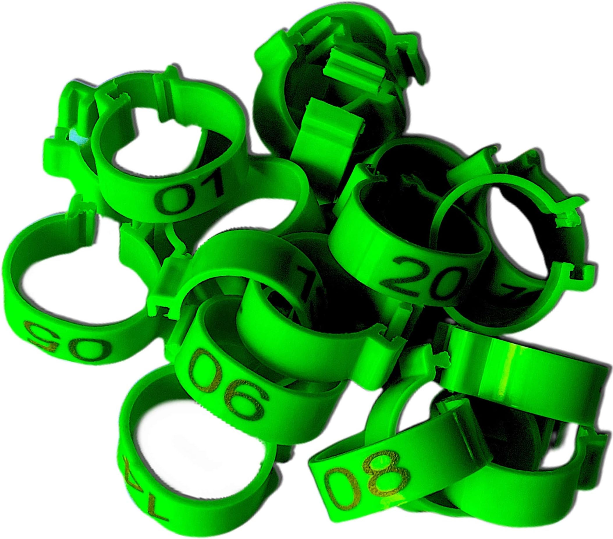 Ueetek 100pcs Plastic Clip On Leg Rings Foot Tag Pigeon Chick Bantam Small Poultry Yellow