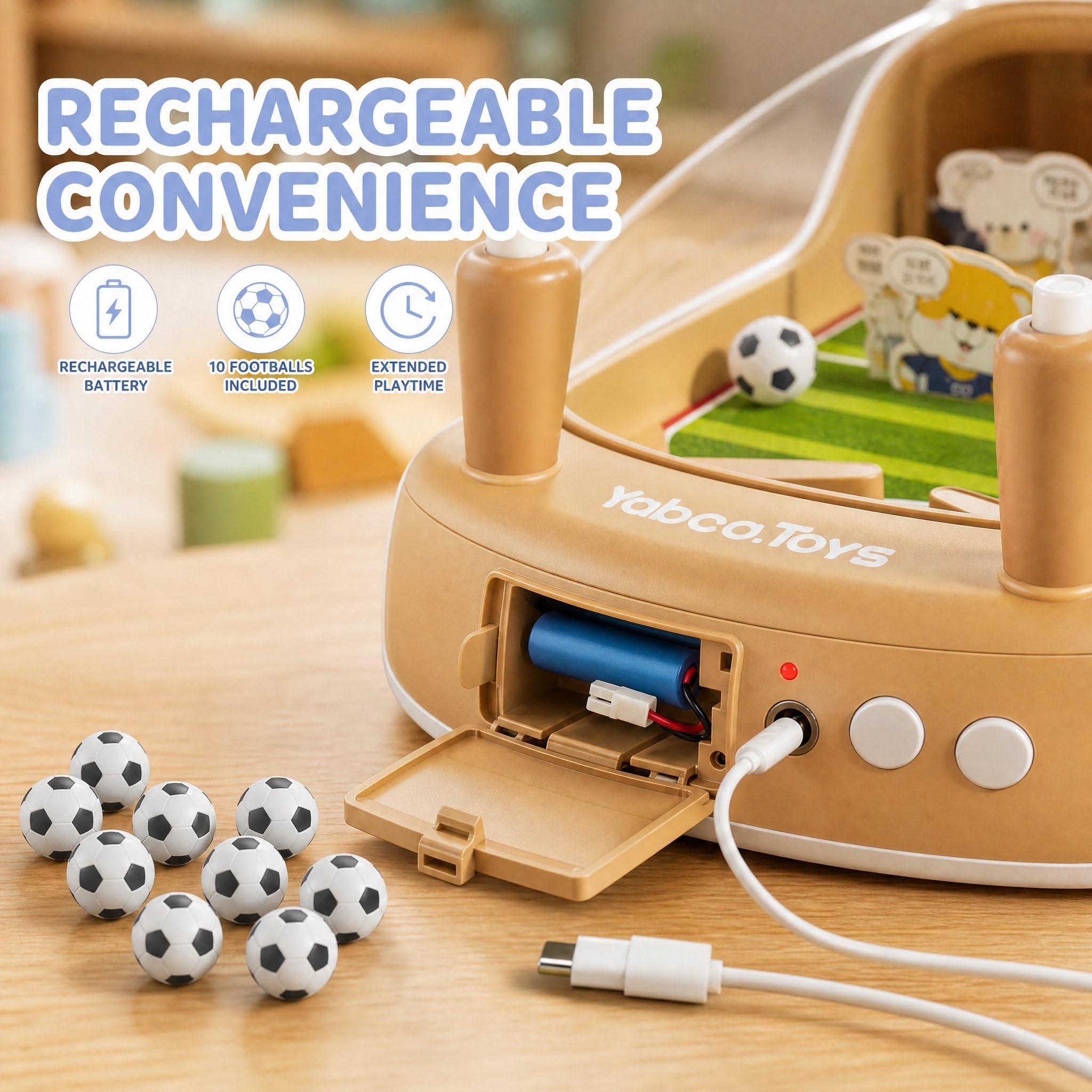 Futbolín Mesa Interactivo Niños - Mini Futbolín Interactivo con Marcador Electrónico - para Regalo